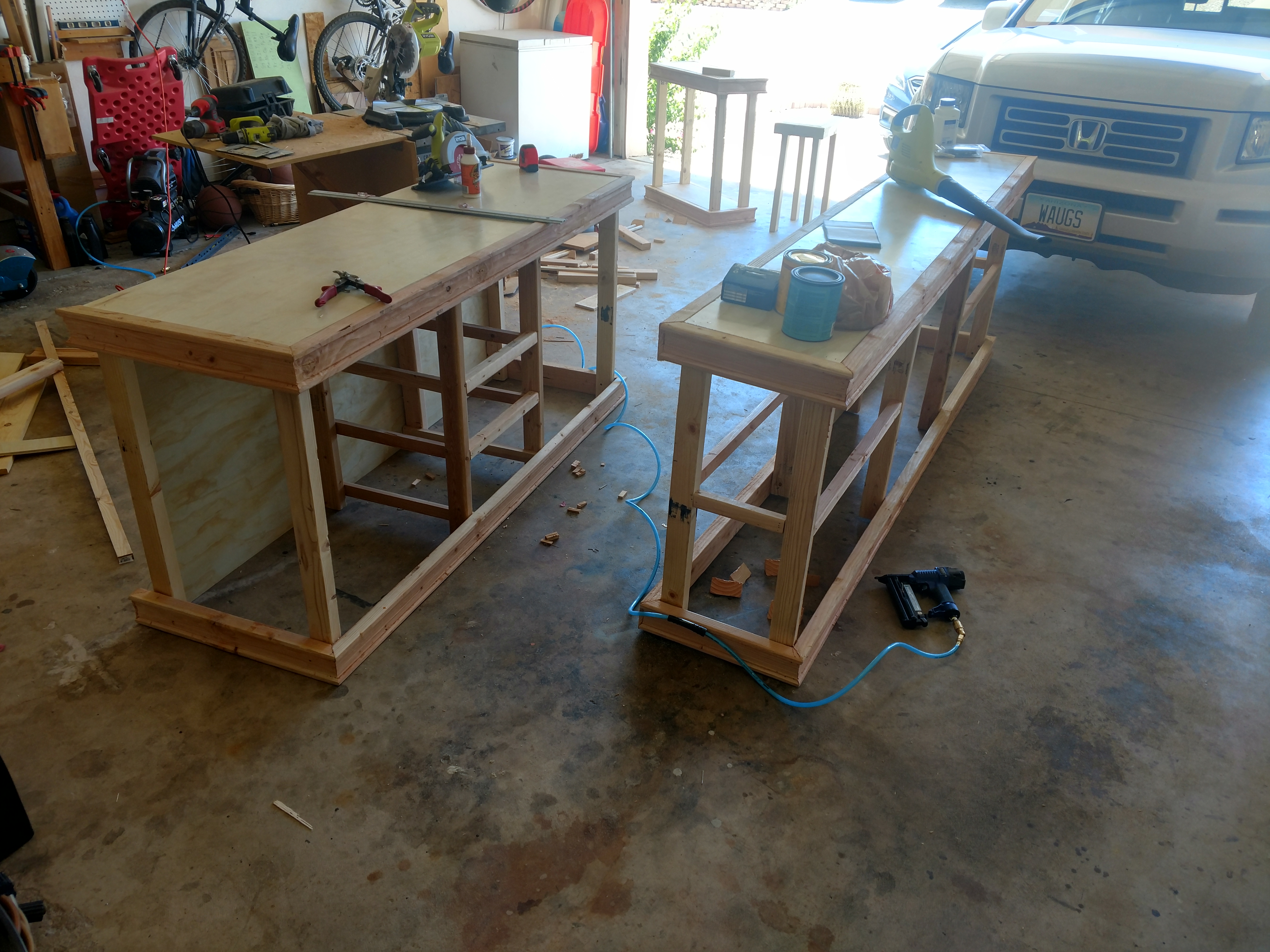 Custom entertainment center units - construction phase