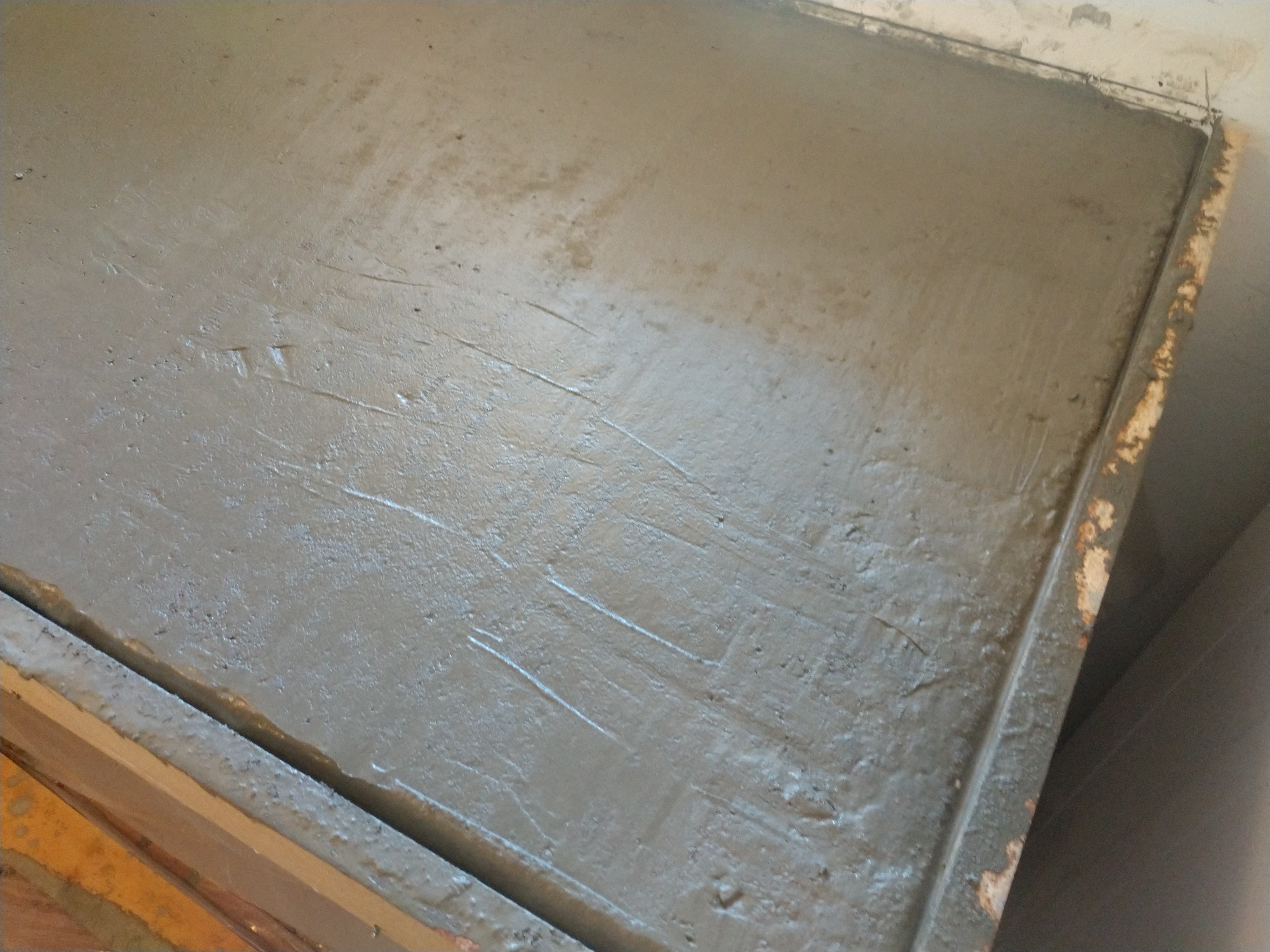 Concrete countertop surface detail - smoothing process
