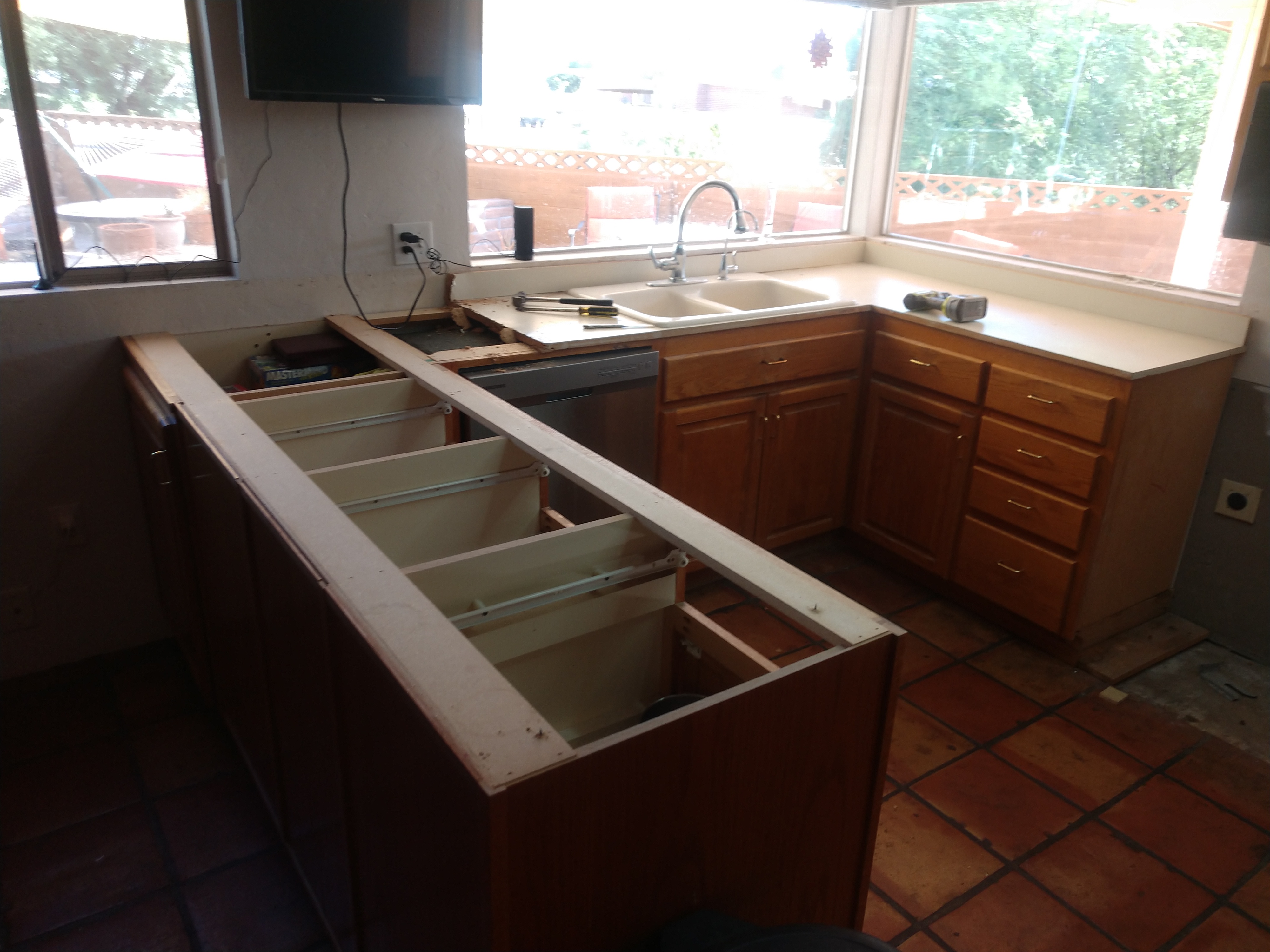 Kitchen countertop framing and preparation